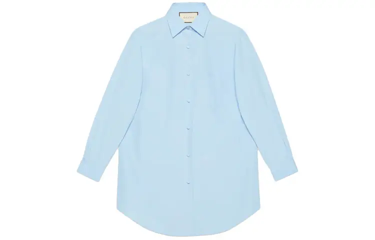 GUCCI Shirts Women's Blue Square Collar Moderate Shirt