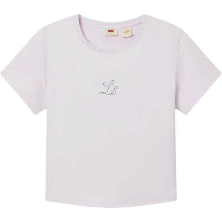 Levi's T-Shirts Women's Purple Crew Neck Moderate