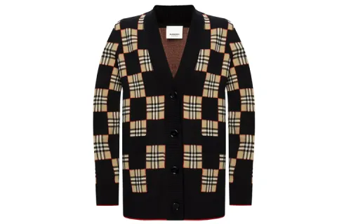 Burberry Sweaters Women's Black V Neck Moderate