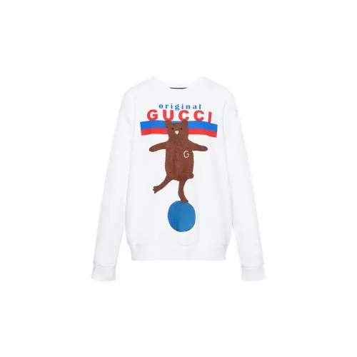 GUCCI Sweatshirts Women's White Crew Neck Moderate Regular