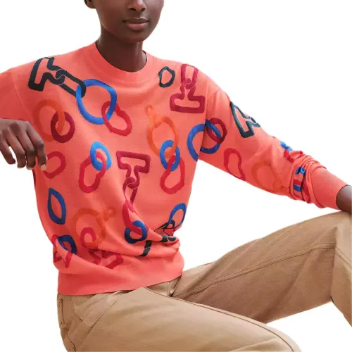 HERMES Sweater Women's Rose Red