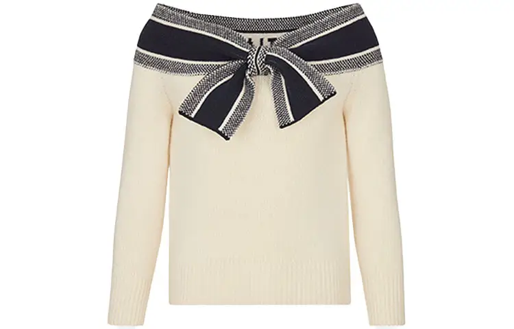DIOR Quarterly New Products Cashmere Sweaters Women's Beige Boat Neck Moderate