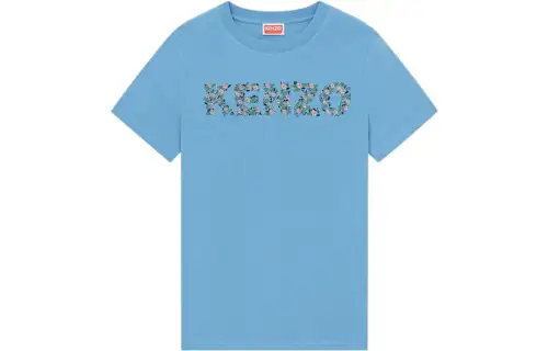 KENZO T Shirts Women's Blue Crew Neck Moderate Straight Fit