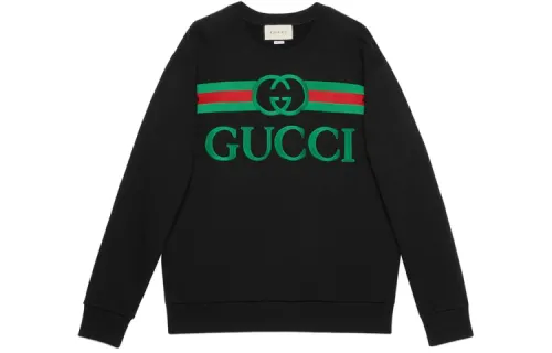 GUCCI Sweatshirts Women's Black Crew Neck Moderate Regular