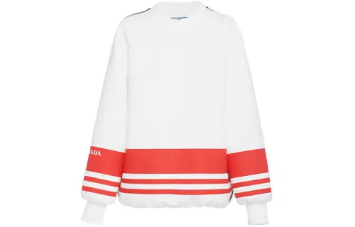 PRADA Sweatshirts Women's White Crew Neck Moderate Regular