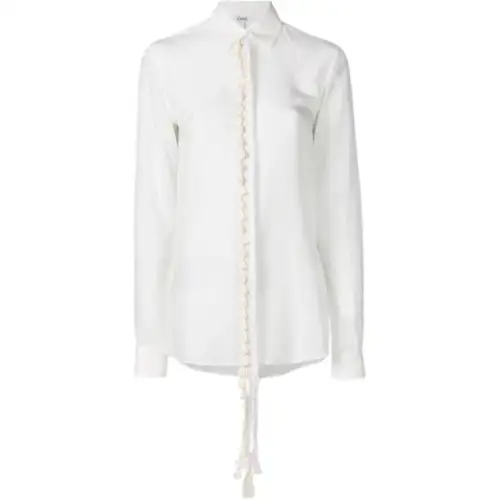 LOEWE Shirts Women's White Lapel Moderate Shirt