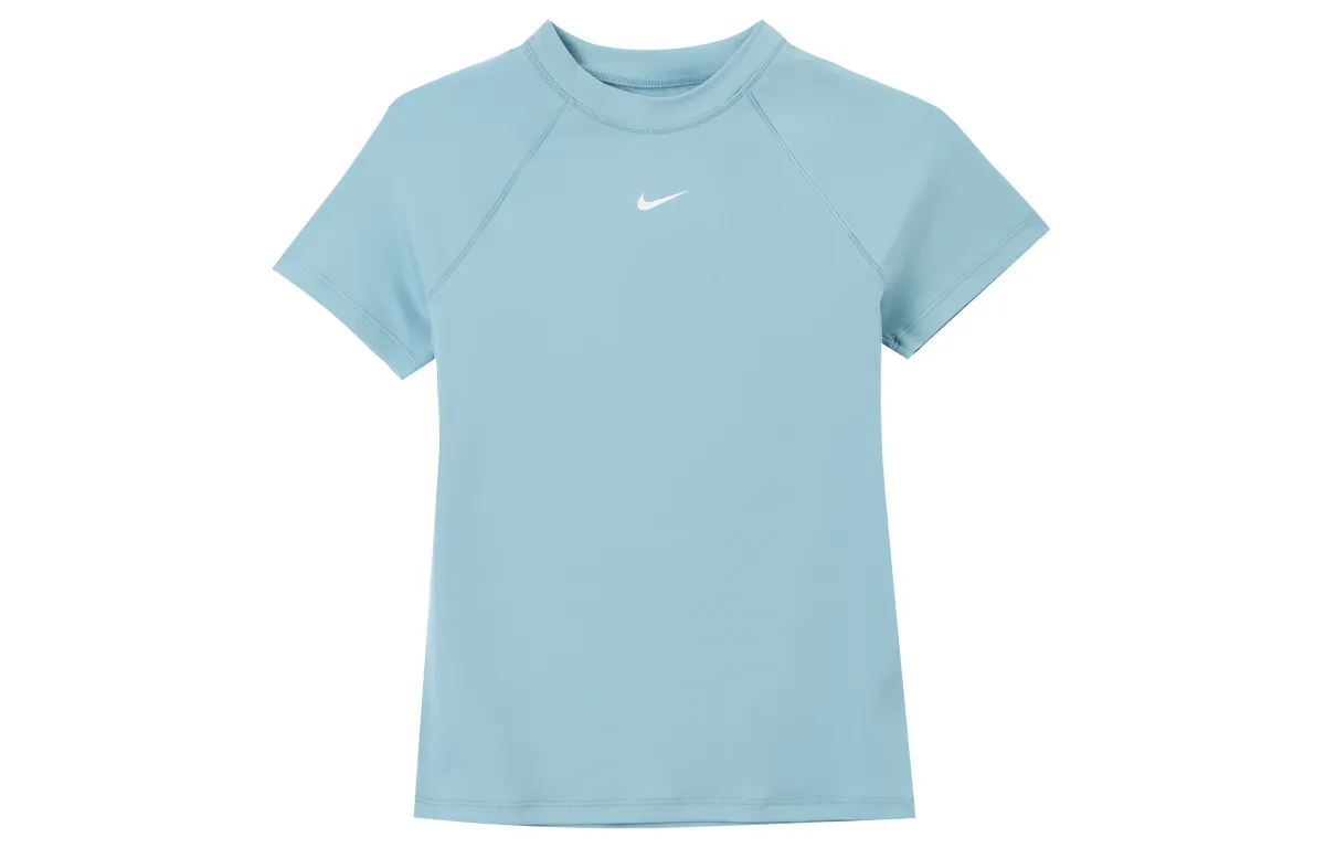 Nike Pro Raglan Sleeve T Shirt Women's Denim Blue Green/White
