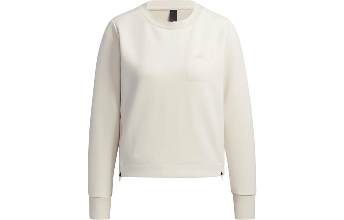 Adidas Sweatshirts Women's White Crew Neck Moderate Regular