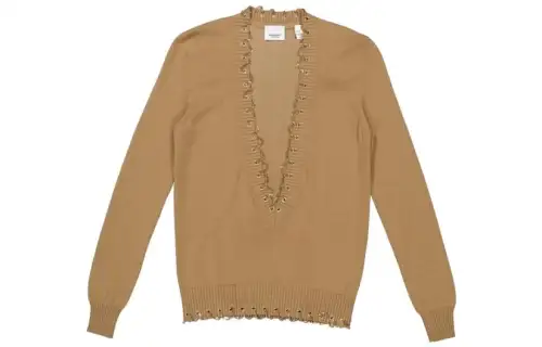 Burberry Sweaters Women's Umber V Neck Moderate Other