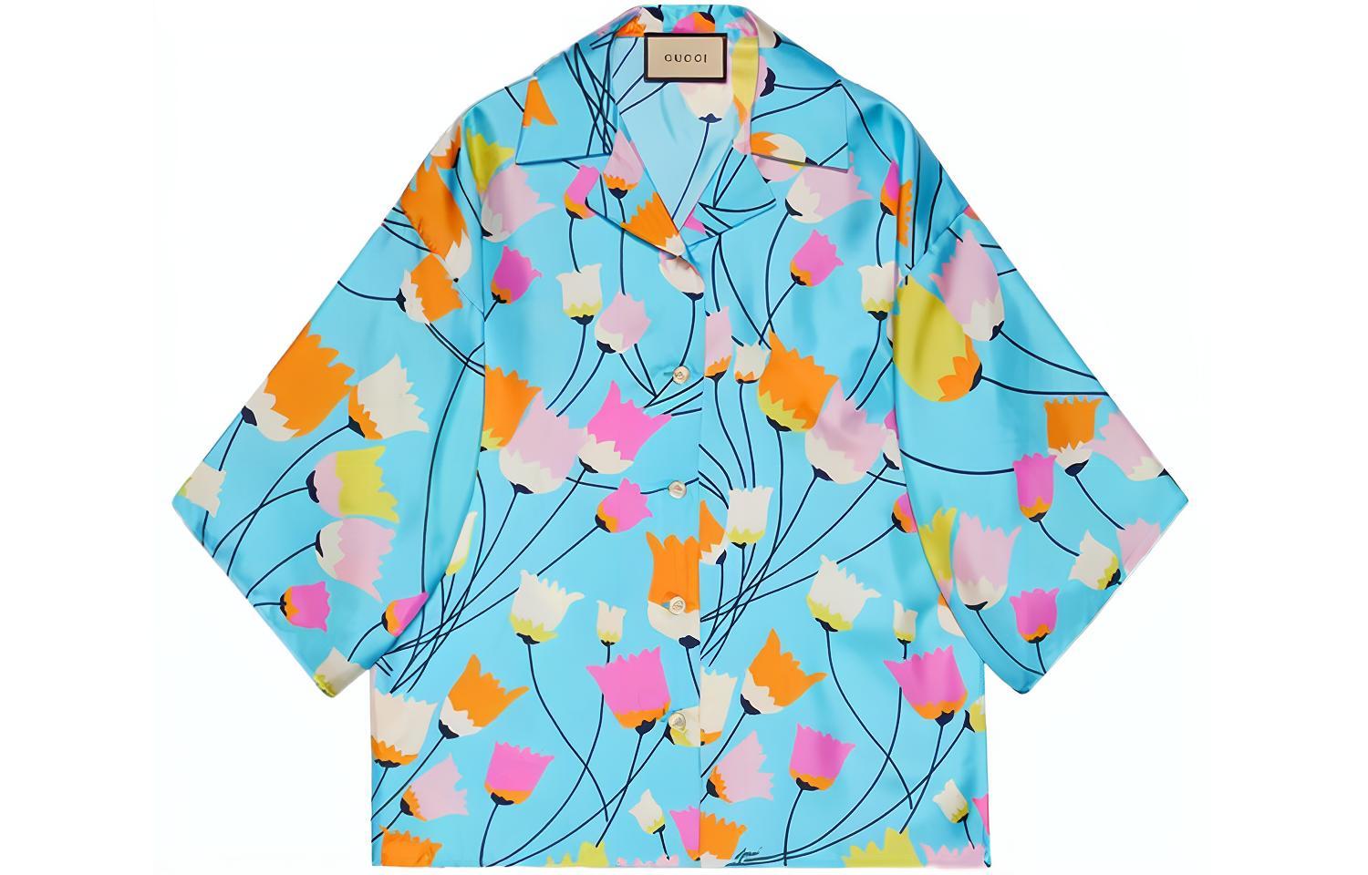 Женская рубашка Gucci Overture SS24 (синяя)