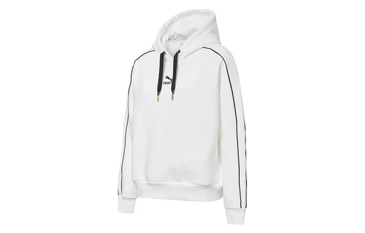PUMA Sweatshirts Women's White Hooded Moderate Regular