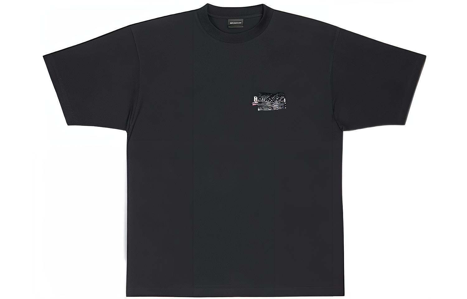 Женская футболка Balenciaga Logo (черная)