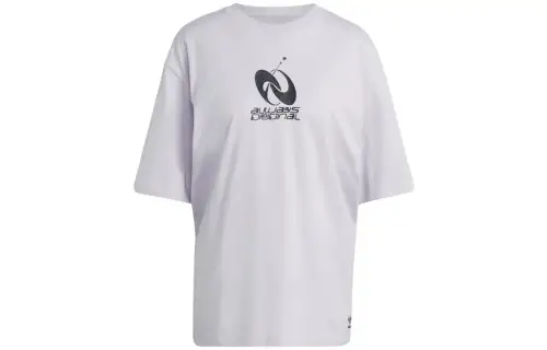 Adidas Originals T Shirts Women's Silver Daybreak Crew Neck Moderate Straight Fit
