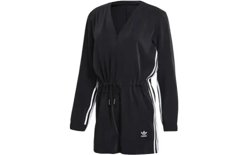 Adidas Originals 3 STRIPE Originals Bodysuits Women's Black Square Collar