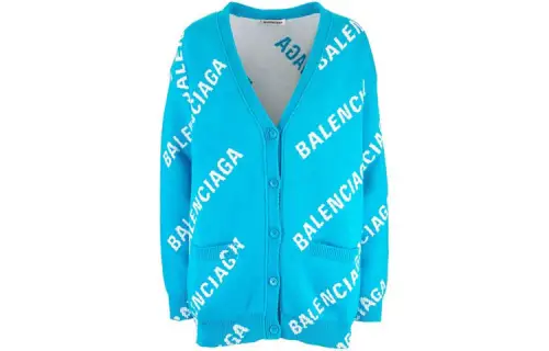 Balenciaga Pre Owned Intarsia knit Logo Cardigan