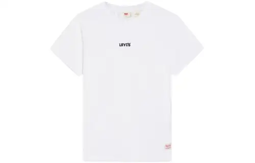 Levis T Shirts Women's White Crew Neck Moderate Straight Fit