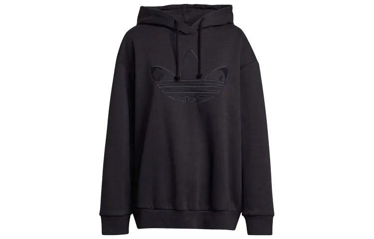 Adidas Originals Sweatshirts Women's Black Hooded Moderate Straight Fit