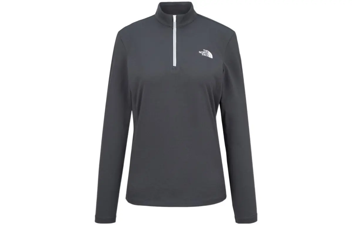 THE NORTH FACE T-Shirts Women's Dark Gray Stand Collar Moderate