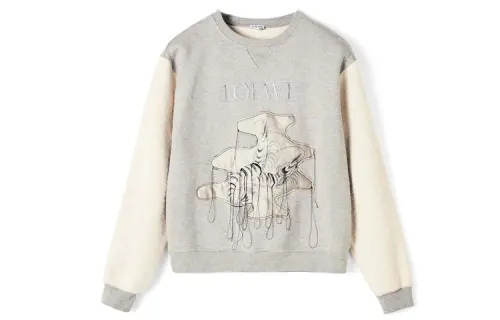 LOEWE Sweatshirts Women's Heather Gray Crew Neck Moderate Regular