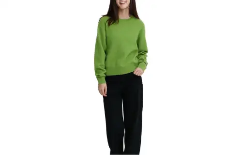 UNIQLO Sweaters Women's Grass Green Crew Neck Moderate Other