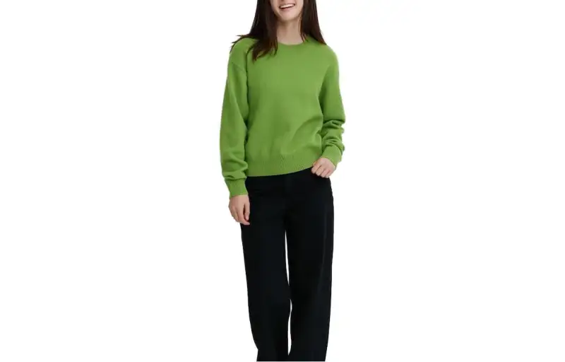 UNIQLO Sweaters Women's Grass Green Crew Neck Moderate Other