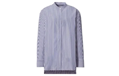 UNIQLO Shirts Women's Blue Stand Collar Moderate Shirt