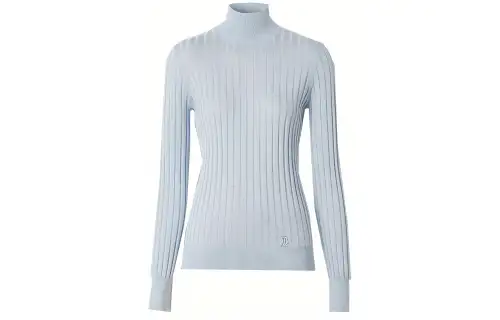 Burberry Turtleneck Slim Fit Knitwear Women's Light Blue 80447231