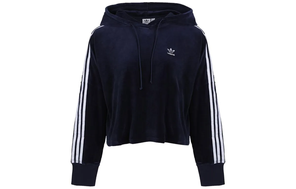 Adidas Originals Sweatshirts Women's Navy Blue Hooded Moderate Regular