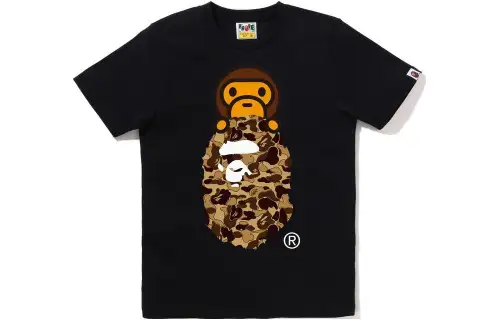 Bape Women'ss Cookie Camo 2 Milo On Ape Head Tee White Brown