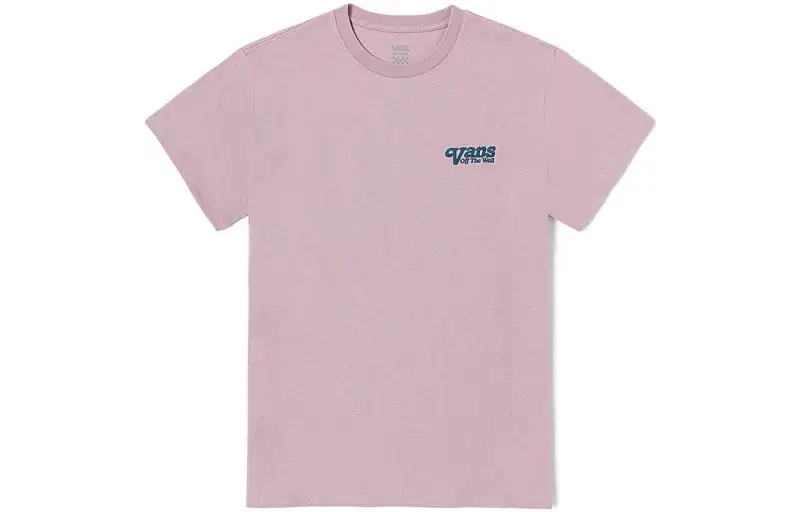 Vans T Shirts Women's Light Purple Crew Neck Moderate Straight Fit