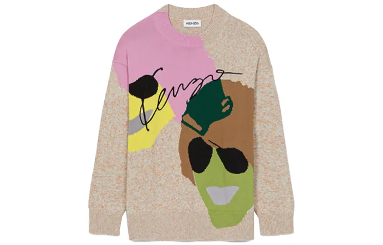KENZO Intarsia-Knit Crewneck Sweater