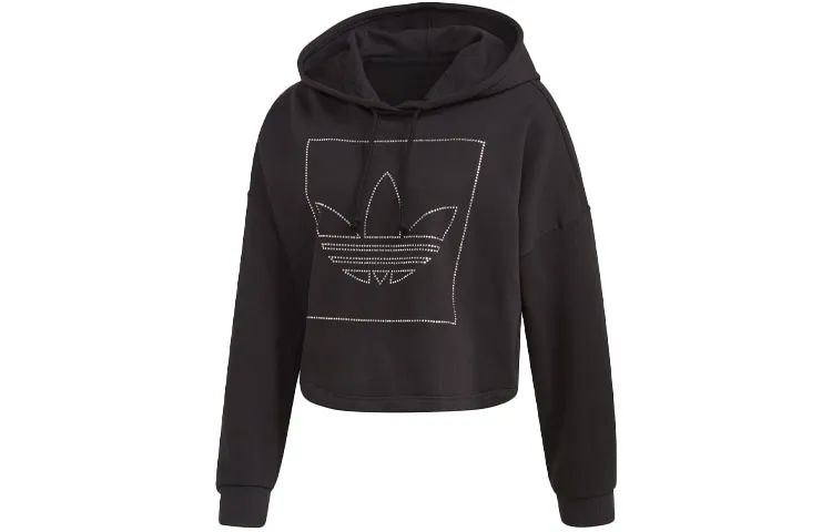 Adidas Originals Sweatshirts Women's Black Hooded Moderate Regular