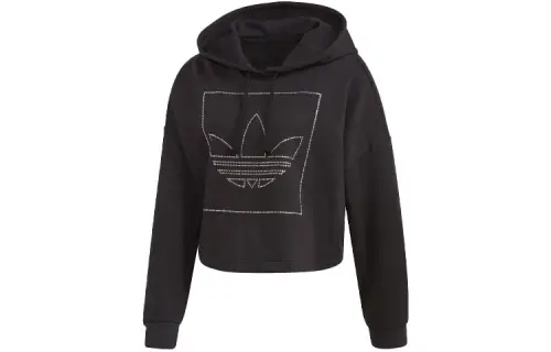 Adidas Originals Sweatshirts Women's Black Hooded Moderate Regular