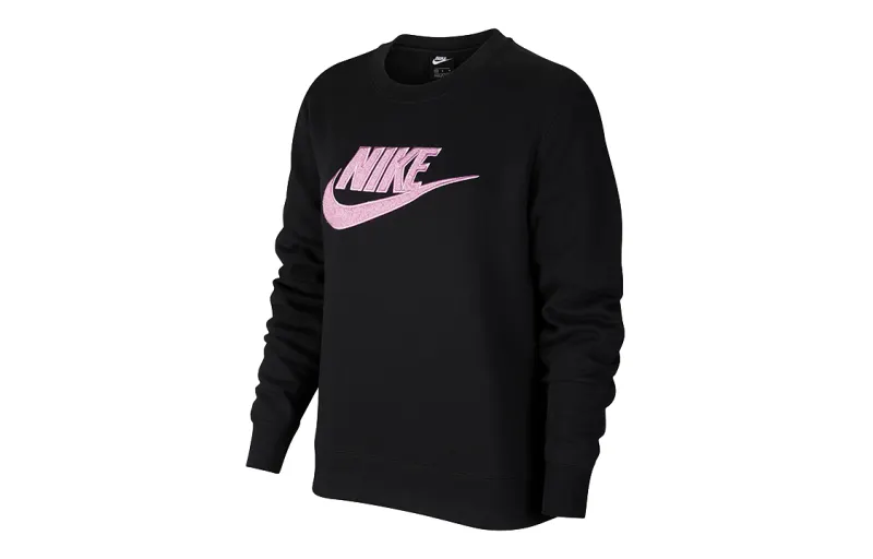 Nike Sweatshirts Women's Black Crew Neck Moderate Regular