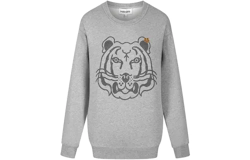 KENZO Sweatshirts Women's Gray Crew Neck Moderate Regular