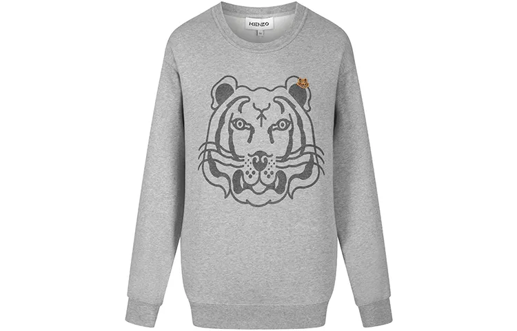 KENZO Sweatshirts Women's Gray Crew Neck Moderate Regular