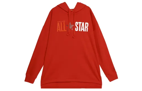 Converse Sweatshirts Women's Red Hooded Moderate Regular