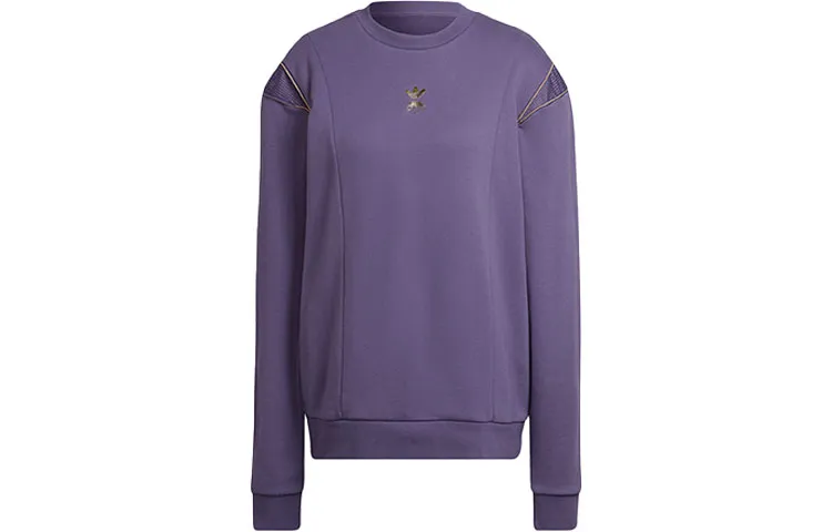 Adidas Originals Sweatshirts Women's Purple Crew Neck Moderate Straight Fit