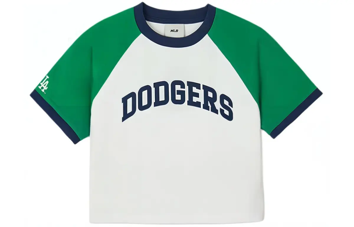 MLB Los Angeles Dodgers Raglan Sleeve T Shirt Women's Neon Green