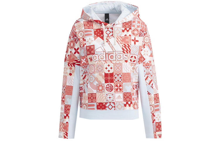 Женское худи adidas Monogram (красное)