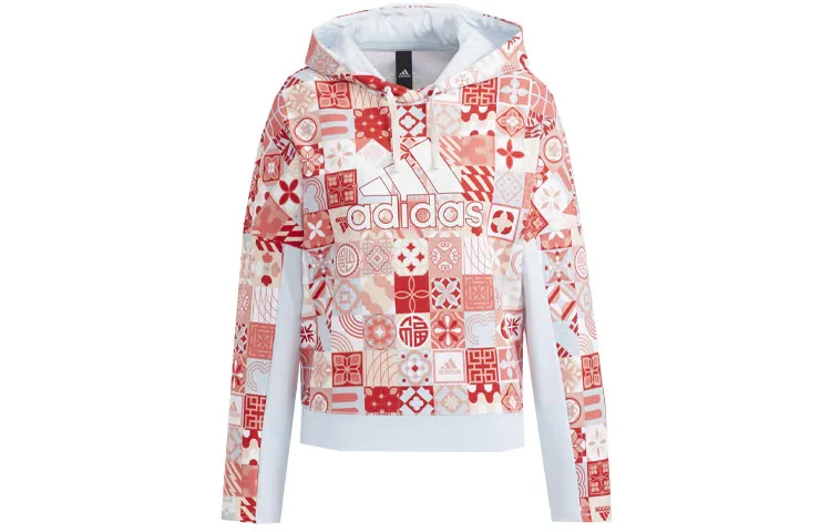 Adidas Sweatshirts Women's Red Hooded Moderate Straight Fit