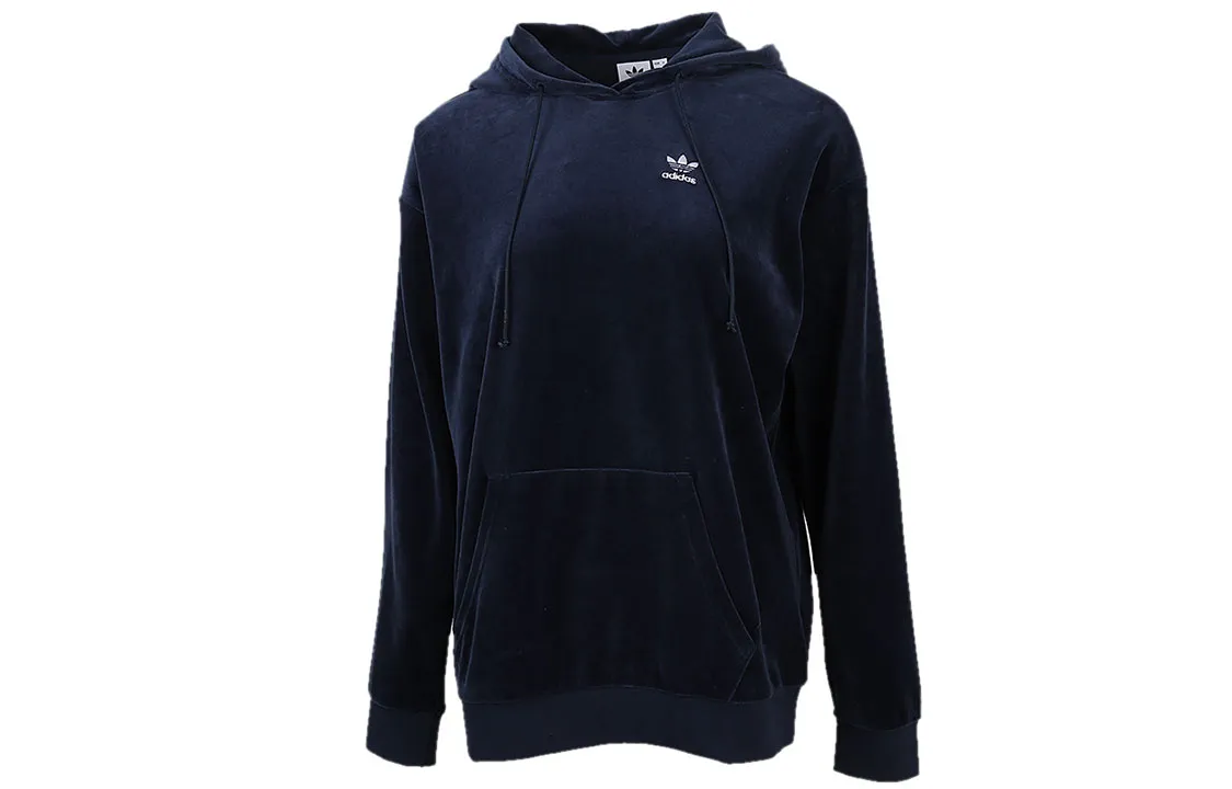 Adidas Originals Trefoil Sweatshirts Women's Navy Blue Hooded Moderate Regular