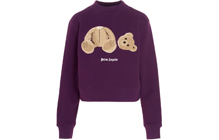 PALM ANGELS Sweatshirts Women's Purple Crew Neck Moderate Regular