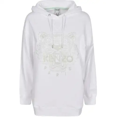 KENZO Sweatshirts Women's White Hooded Thickened Regular