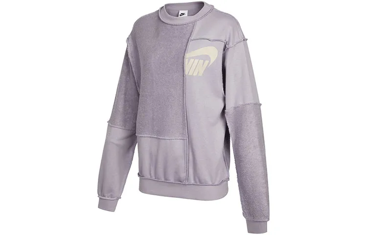 Nike Sweatshirts Women's Purple Crew Neck Moderate Straight Fit