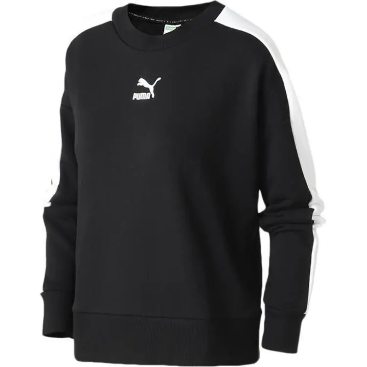 PUMA Sweatshirts Women's Black Crew Neck Moderate Regular