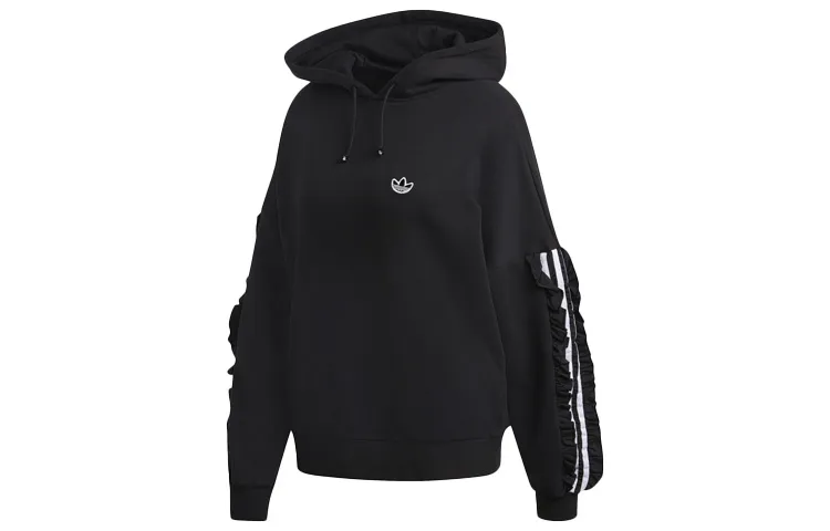 Adidas Originals Sweatshirts Women's Black Hooded Moderate Regular