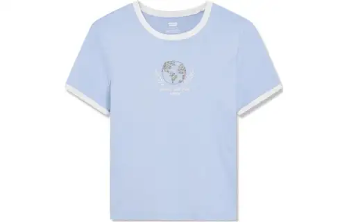 Levis T Shirt Women's Cream Blue