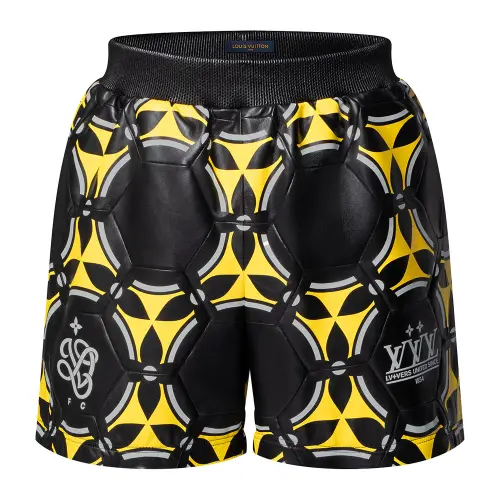 Lv Soccer Ball Patchwork Leather Shorts