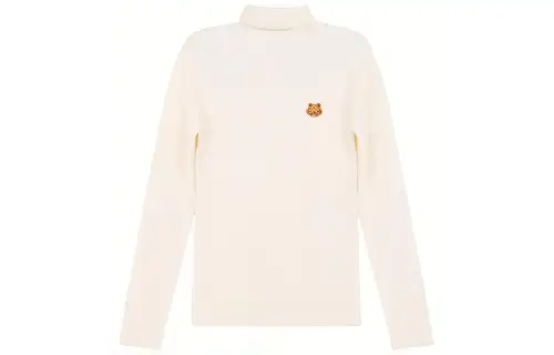 KENZO Knitwear Women's Beige Turtleneck Moderate Base Layer